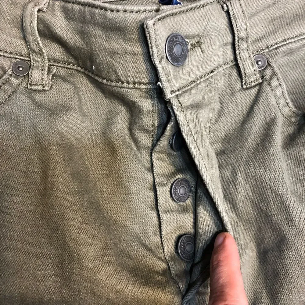 DIVIDED MILITARY GREEN BIKER Moto SKINNY JEANS 29 - Picture 7 of 8